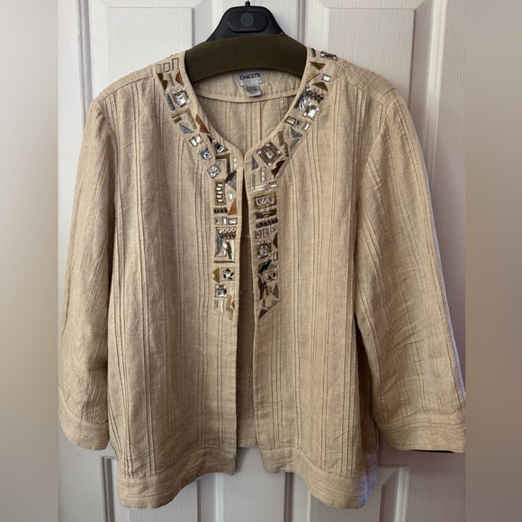 CHICO'S Jacket with Metallic Threads and Beading Womens size 3 XL 16 - Picture 1 of 6